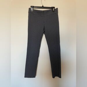 Women’s Black White Geometric Print Slim Pants Size 2 Stretch Career Work